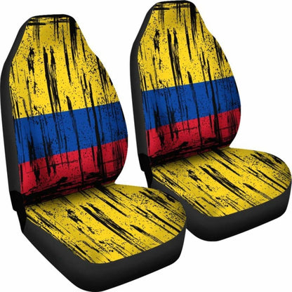 Colombia Grunge Flag Car Seat Cover