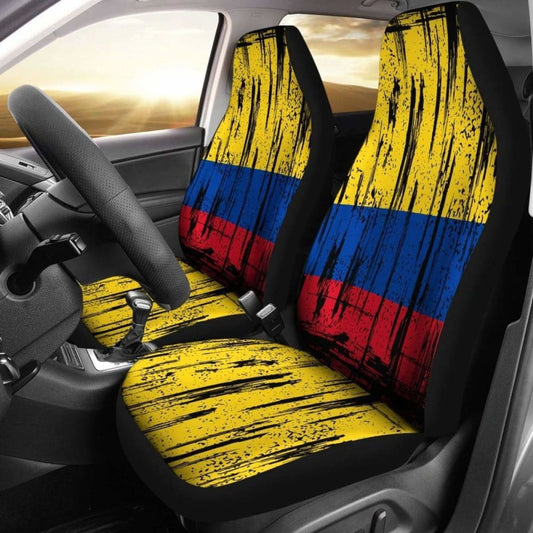 Colombia Grunge Flag Car Seat Cover