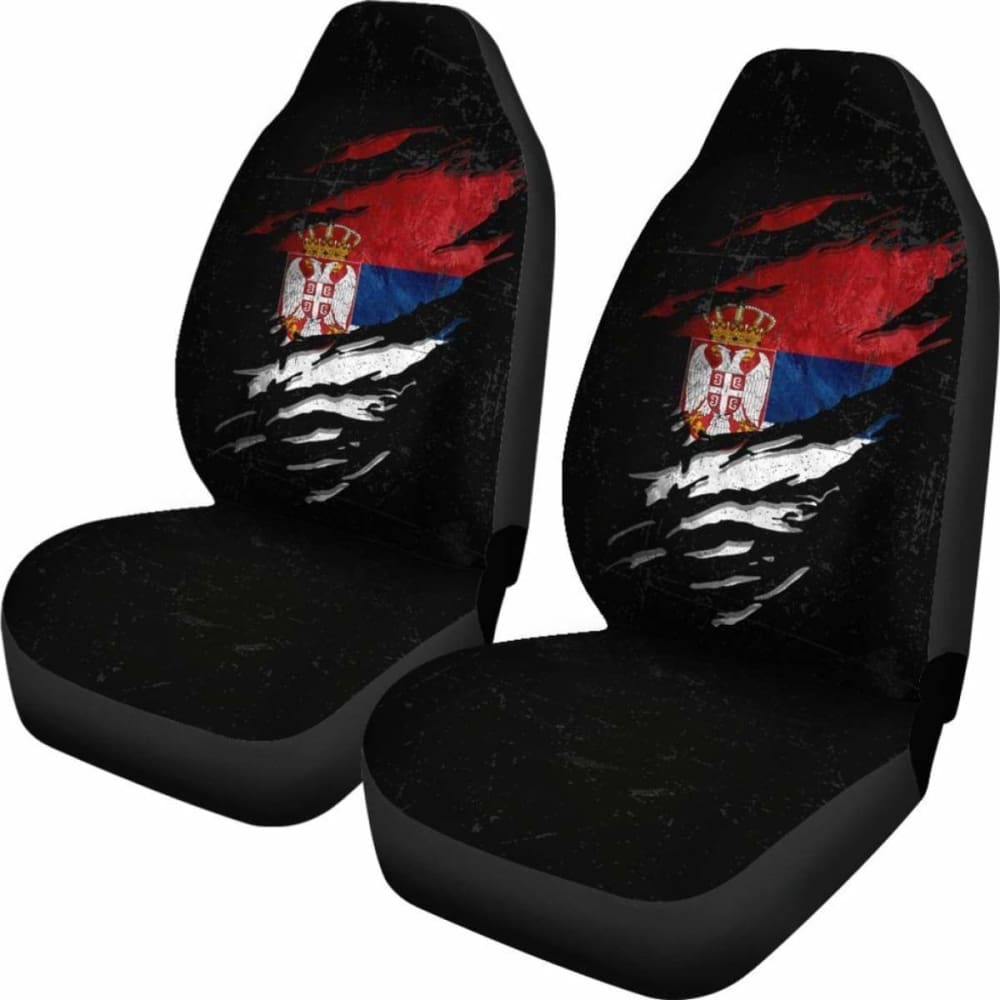 Serbia In Me Car Seat Covers - Special Grunge Style (Set Of Two)