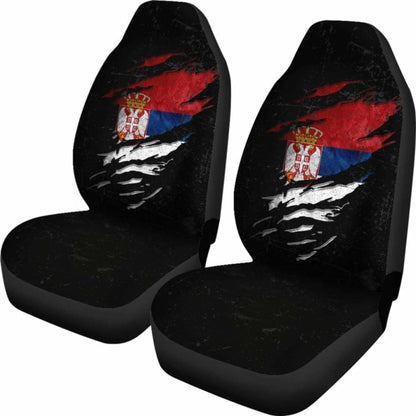 Serbia In Me Car Seat Covers - Special Grunge Style (Set Of Two)