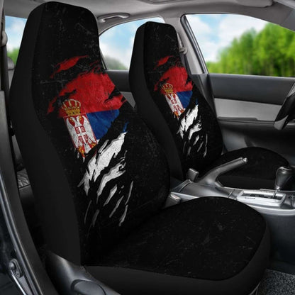 Serbia In Me Car Seat Covers - Special Grunge Style (Set Of Two)