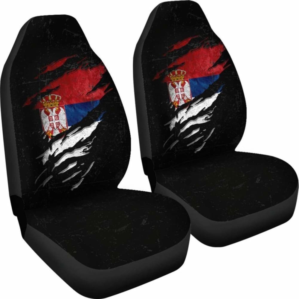 Serbia In Me Car Seat Covers - Special Grunge Style (Set Of Two)