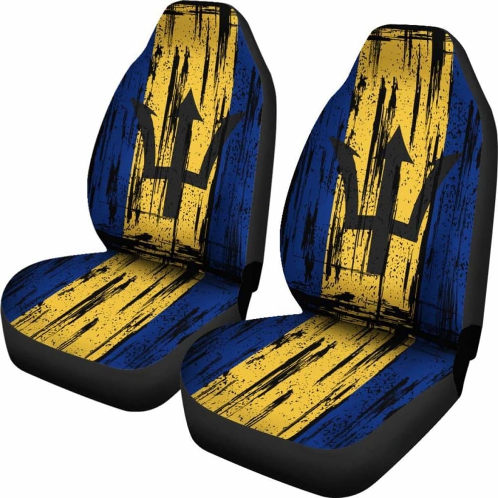 Barbados Grunge Flag Car Seat Cover