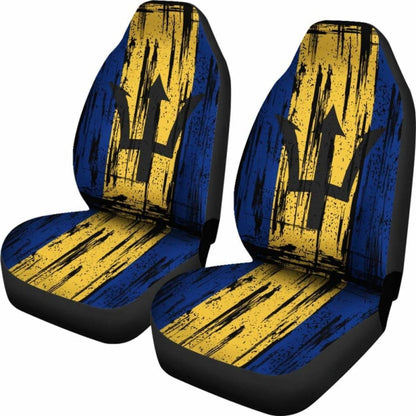 Barbados Grunge Flag Car Seat Cover