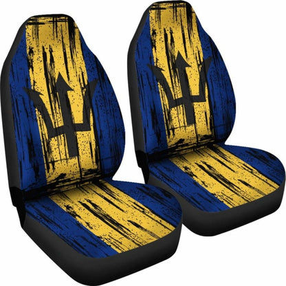 Barbados Grunge Flag Car Seat Cover