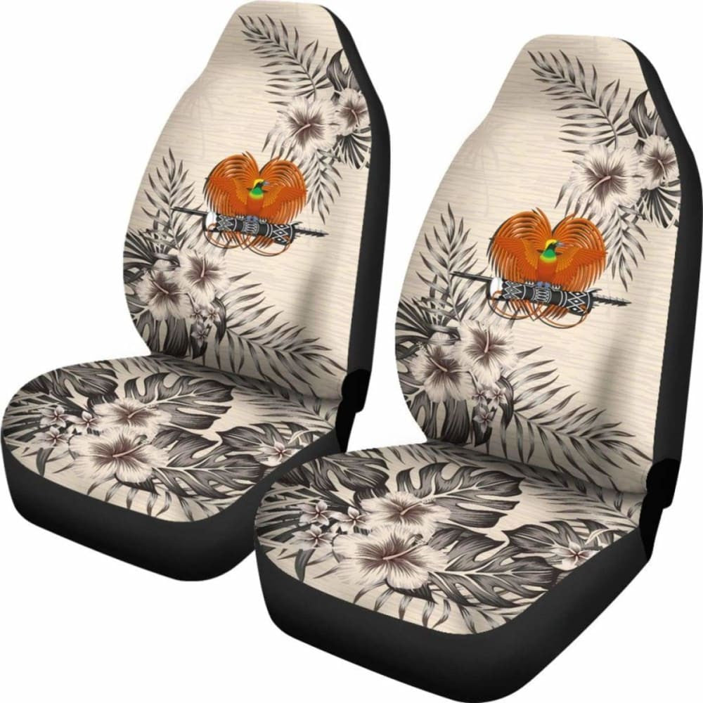 Papua New Guinea Car Seat Covers The Beige Hibiscus (Set Of Two) .