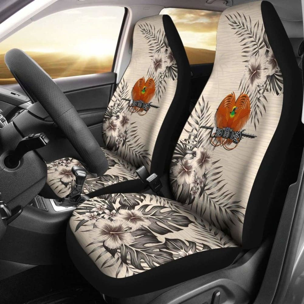 Papua New Guinea Car Seat Covers The Beige Hibiscus (Set Of Two) .
