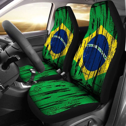 Brazil Grunge Flag Car Seat Cover