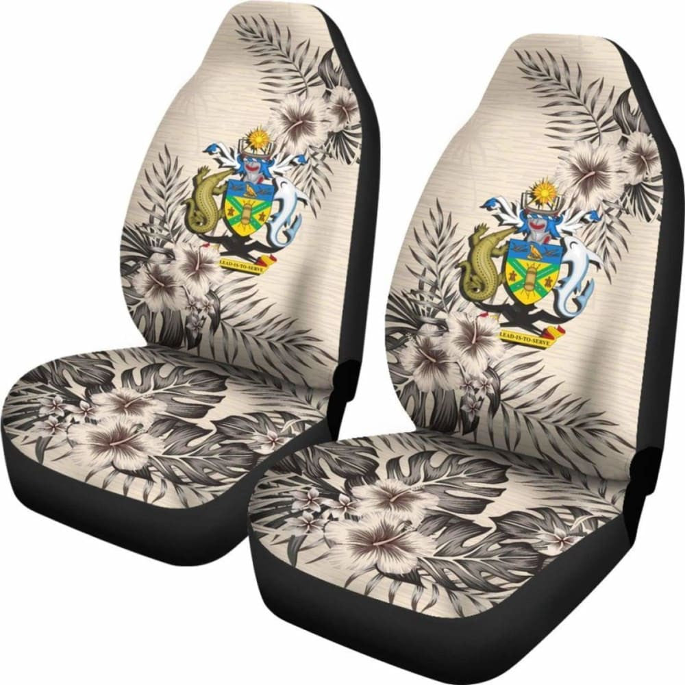 Solomon Islands Car Seat Covers The Beige Hibiscus (Set Of Two)