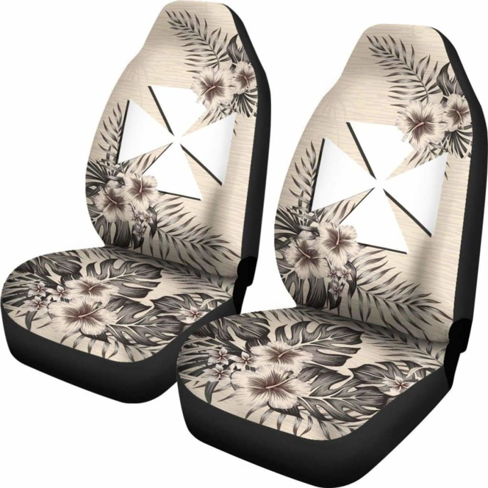 Wallis And Futuna Car Seat Covers The Beige Hibiscus (Set Of Two)