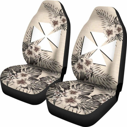 Wallis And Futuna Car Seat Covers The Beige Hibiscus (Set Of Two)