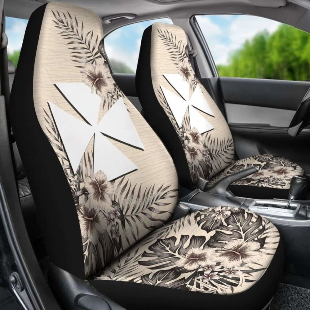 Wallis And Futuna Car Seat Covers The Beige Hibiscus (Set Of Two)