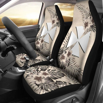 Wallis And Futuna Car Seat Covers The Beige Hibiscus (Set Of Two)
