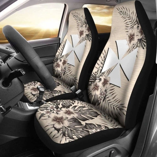 Wallis And Futuna Car Seat Covers The Beige Hibiscus (Set Of Two)