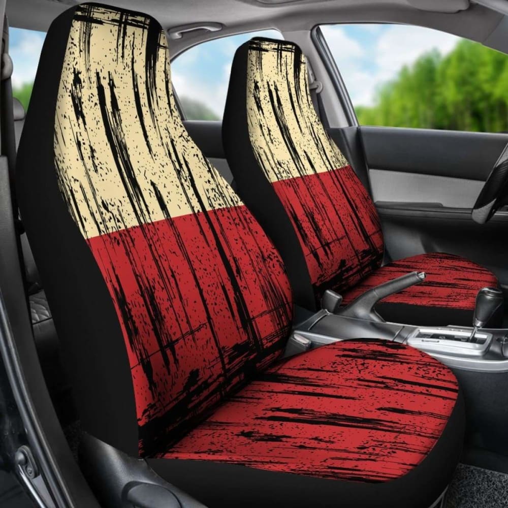 Poland Grunge Flag Car Seat Cover