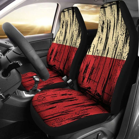 Poland Grunge Flag Car Seat Cover