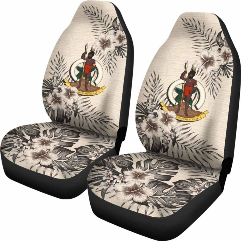 Vanuatu Car Seat Covers The Beige Hibiscus (Set Of Two)