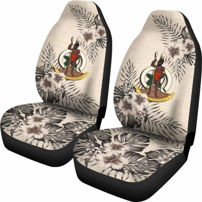 Vanuatu Car Seat Covers The Beige Hibiscus (Set Of Two)