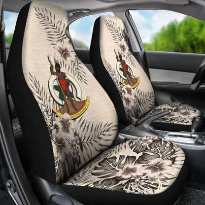 Vanuatu Car Seat Covers The Beige Hibiscus (Set Of Two)
