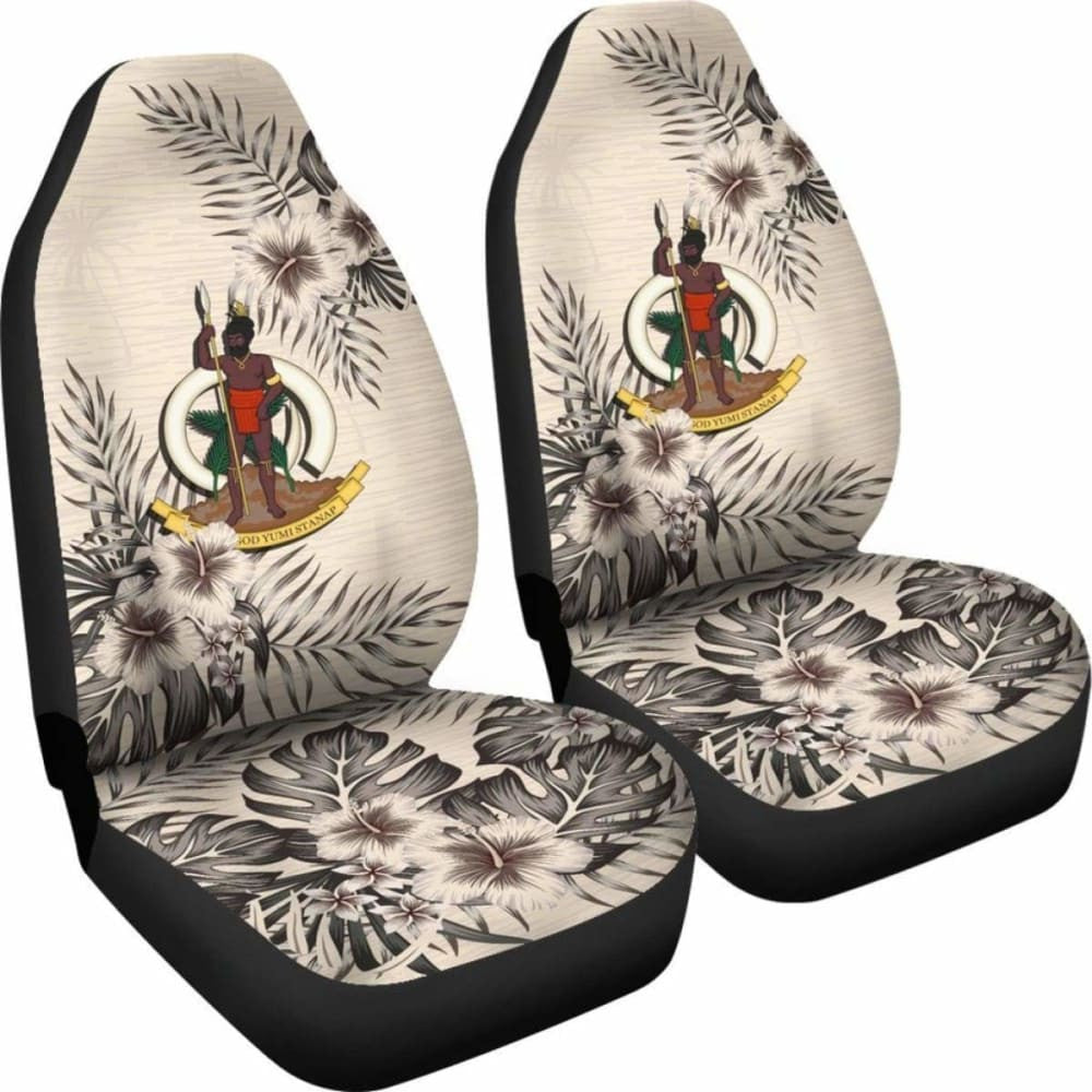 Vanuatu Car Seat Covers The Beige Hibiscus (Set Of Two)