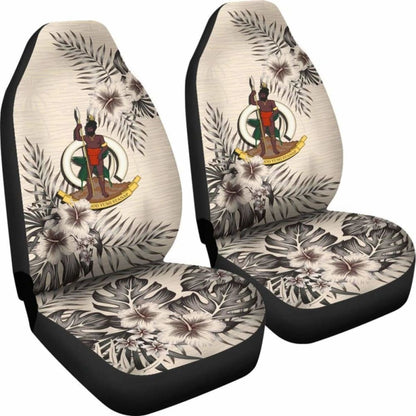 Vanuatu Car Seat Covers The Beige Hibiscus (Set Of Two)