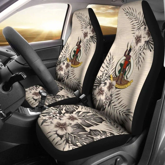 Vanuatu Car Seat Covers The Beige Hibiscus (Set Of Two)