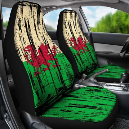 Wales Grunge Flag Car Seat Cover