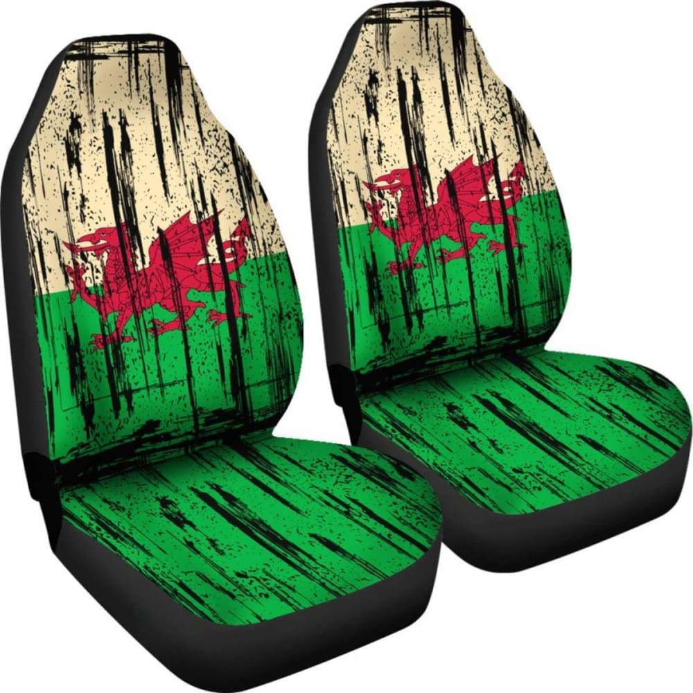 Wales Grunge Flag Car Seat Cover