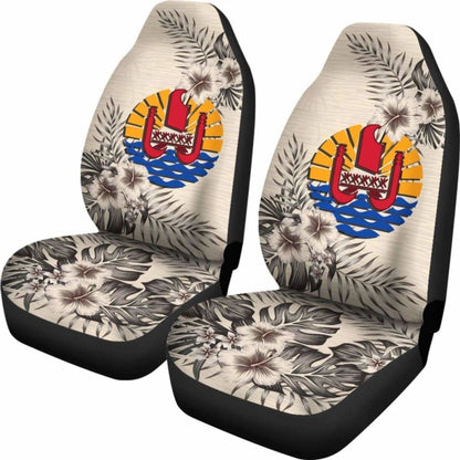 Tahiti Car Seat Covers The Beige Hibiscus (Set Of Two)