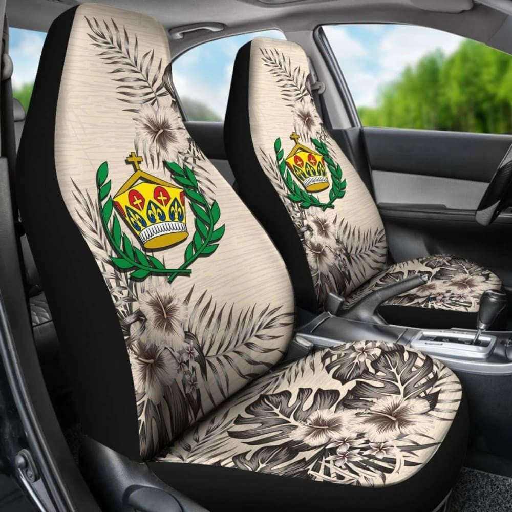 Tonga Car Seat Covers The Beige Hibiscus (Set Of Two)