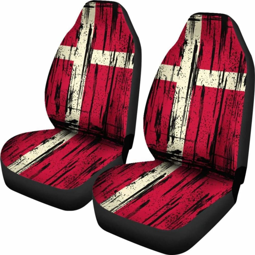 Denmark Grunge Flag Car Seat Cover