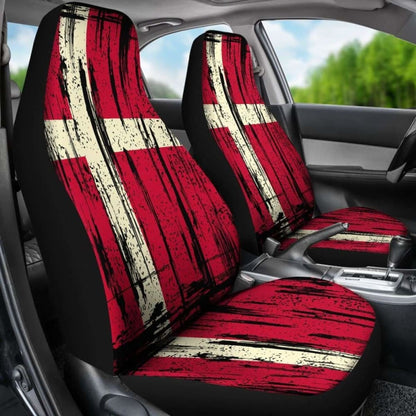 Denmark Grunge Flag Car Seat Cover