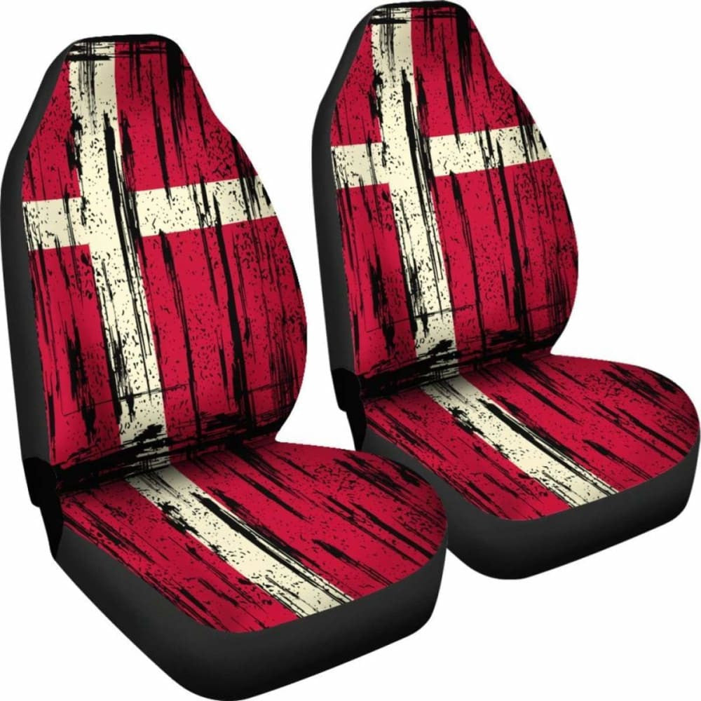 Denmark Grunge Flag Car Seat Cover