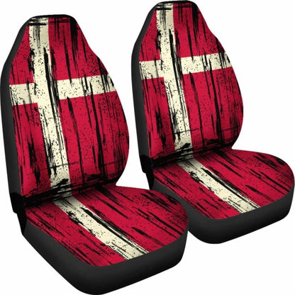 Denmark Grunge Flag Car Seat Cover