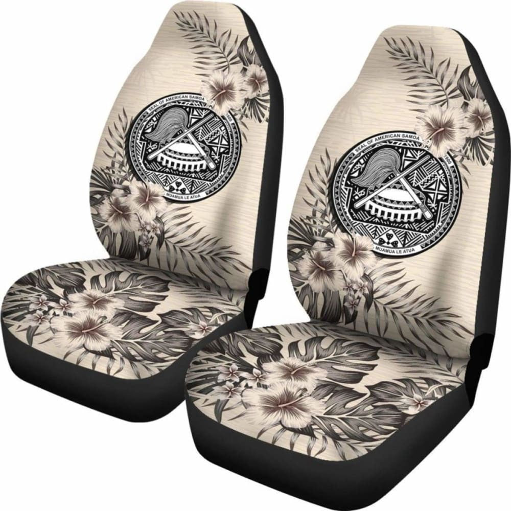 American Samoa Car Seat Covers The Beige Hibiscus (Set Of Two)