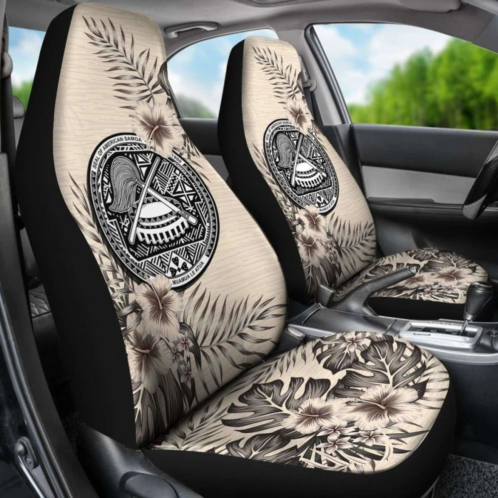 American Samoa Car Seat Covers The Beige Hibiscus (Set Of Two)