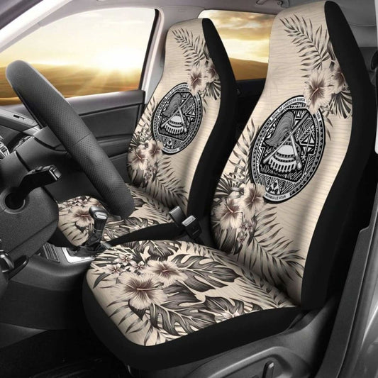 American Samoa Car Seat Covers The Beige Hibiscus (Set Of Two)