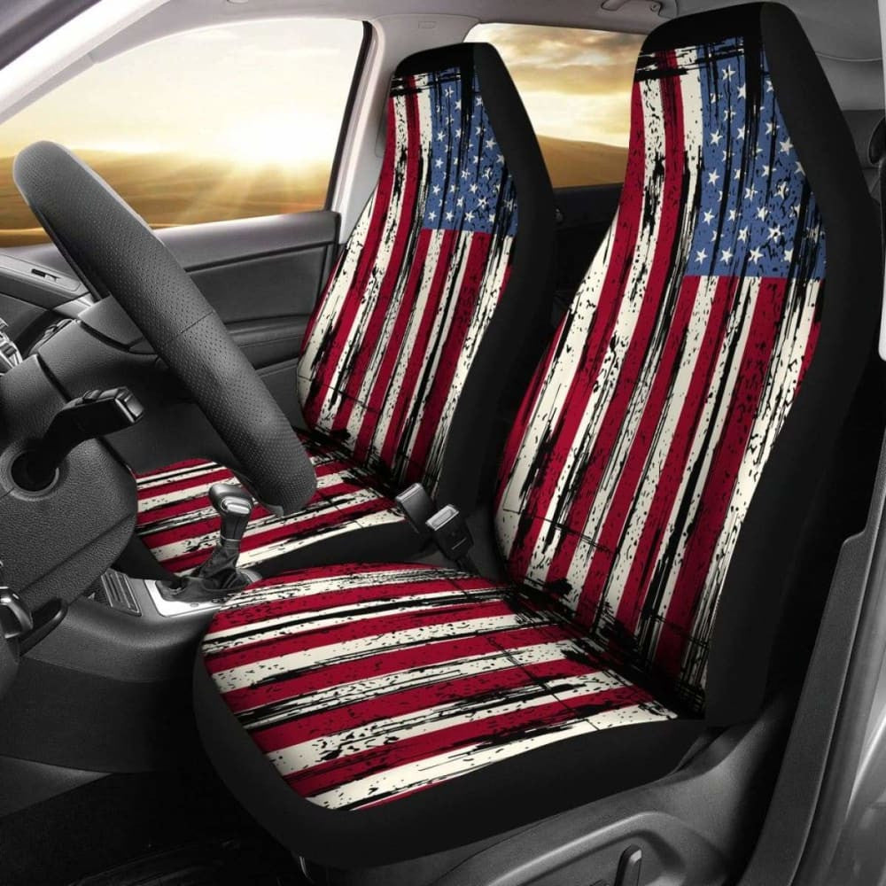 United States Grunge Flag Car Seat Cover