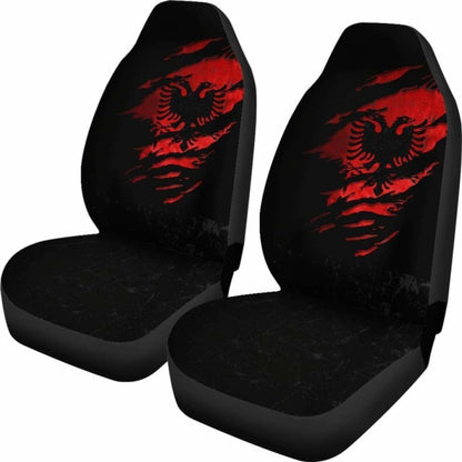 Albania In Me Car Seat Covers - Special Grunge Style (Set Of Two)