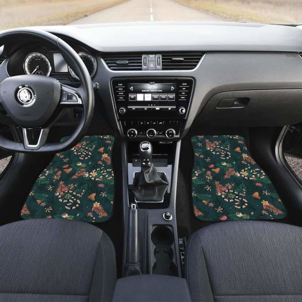 Snake Forest Pattern Front And Back Car Mats