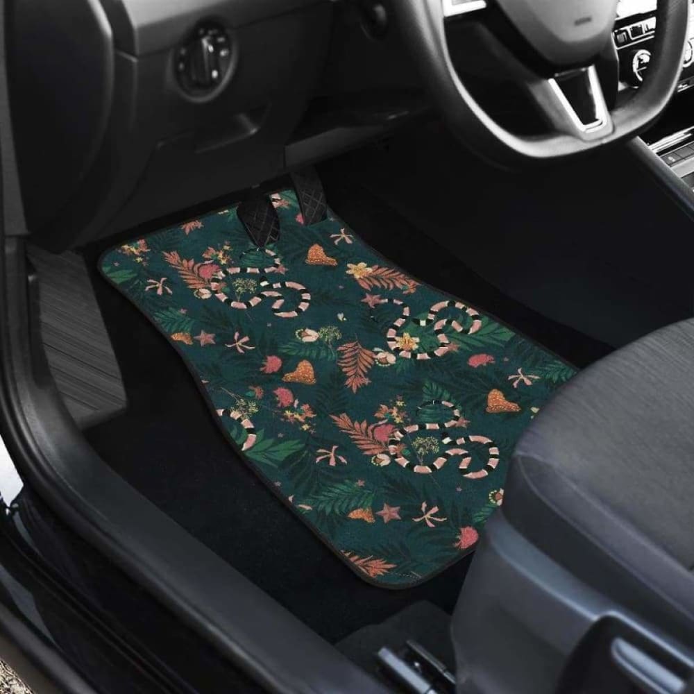 Snake Forest Pattern Front And Back Car Mats