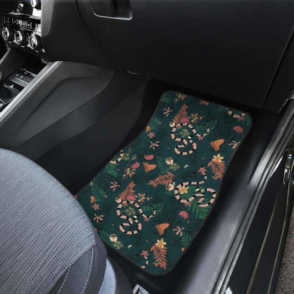 Snake Forest Pattern Front And Back Car Mats