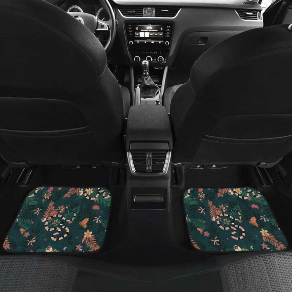 Snake Forest Pattern Front And Back Car Mats