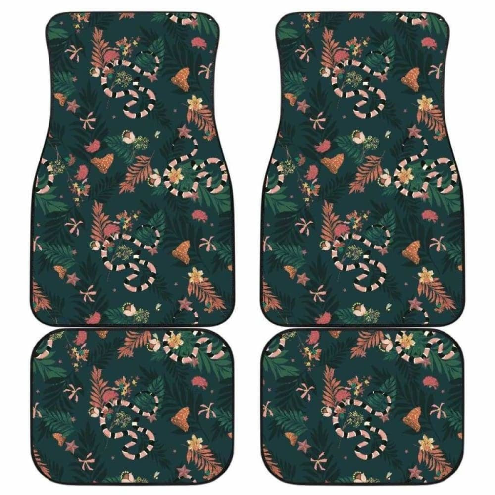 Snake Forest Pattern Front And Back Car Mats