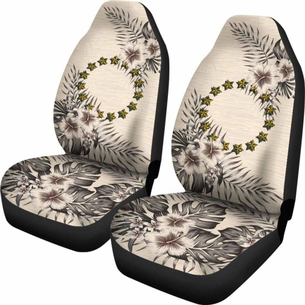 Cook Islands Car Seat Covers The Beige Hibiscus (Set Of Two)