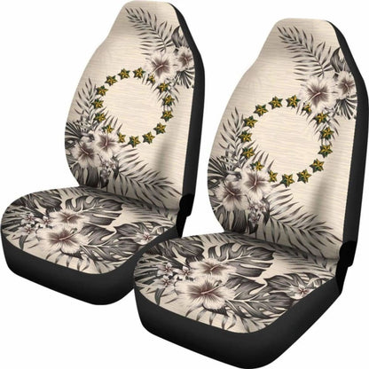 Cook Islands Car Seat Covers The Beige Hibiscus (Set Of Two)