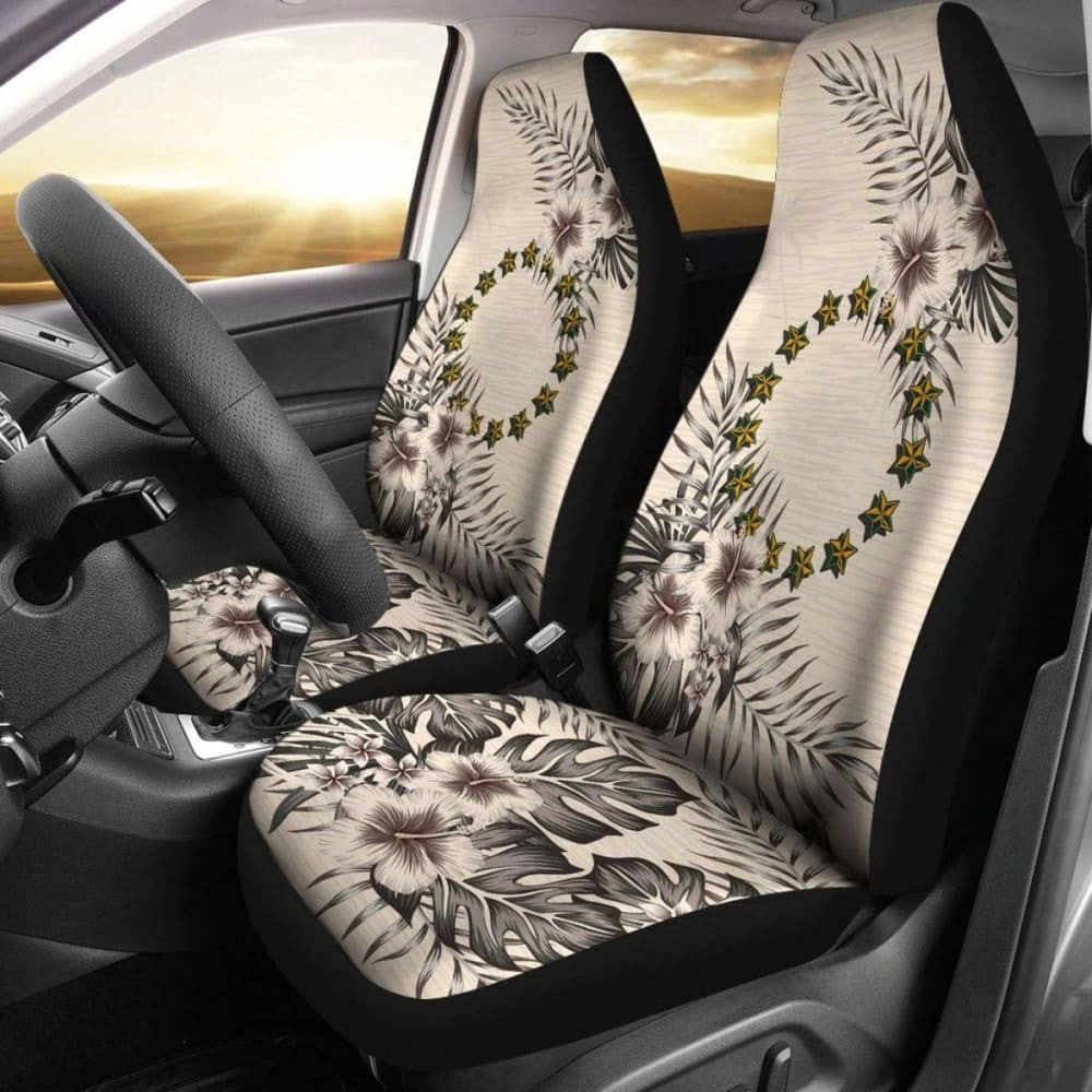 Cook Islands Car Seat Covers The Beige Hibiscus (Set Of Two)