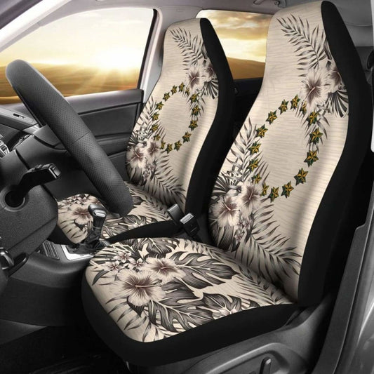 Cook Islands Car Seat Covers The Beige Hibiscus (Set Of Two)