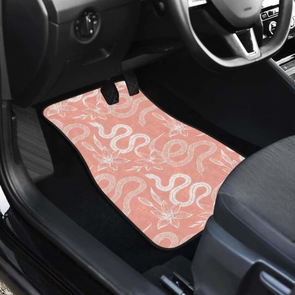Snake Lilies Flower Pattern Front And Back Car Mats