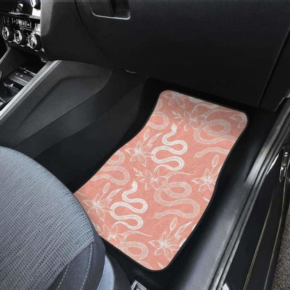 Snake Lilies Flower Pattern Front And Back Car Mats